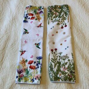 Two Floral Microfiber Kitchen Tea Towels NWOT